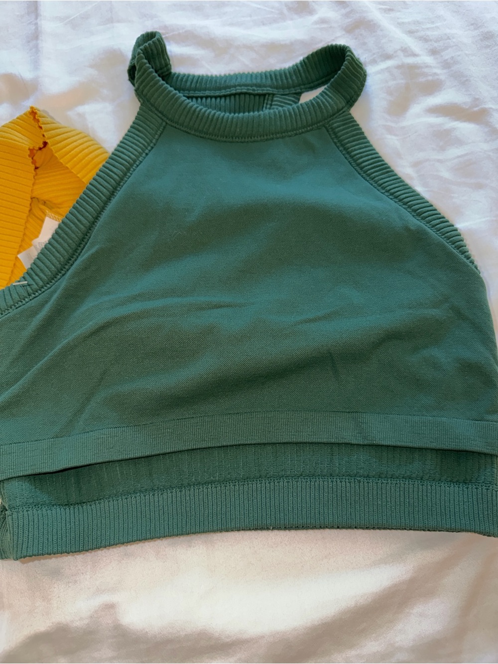 Aerie Ribbed Sleeveless tops 2 pack Yellow and green - Picture 3 of 10